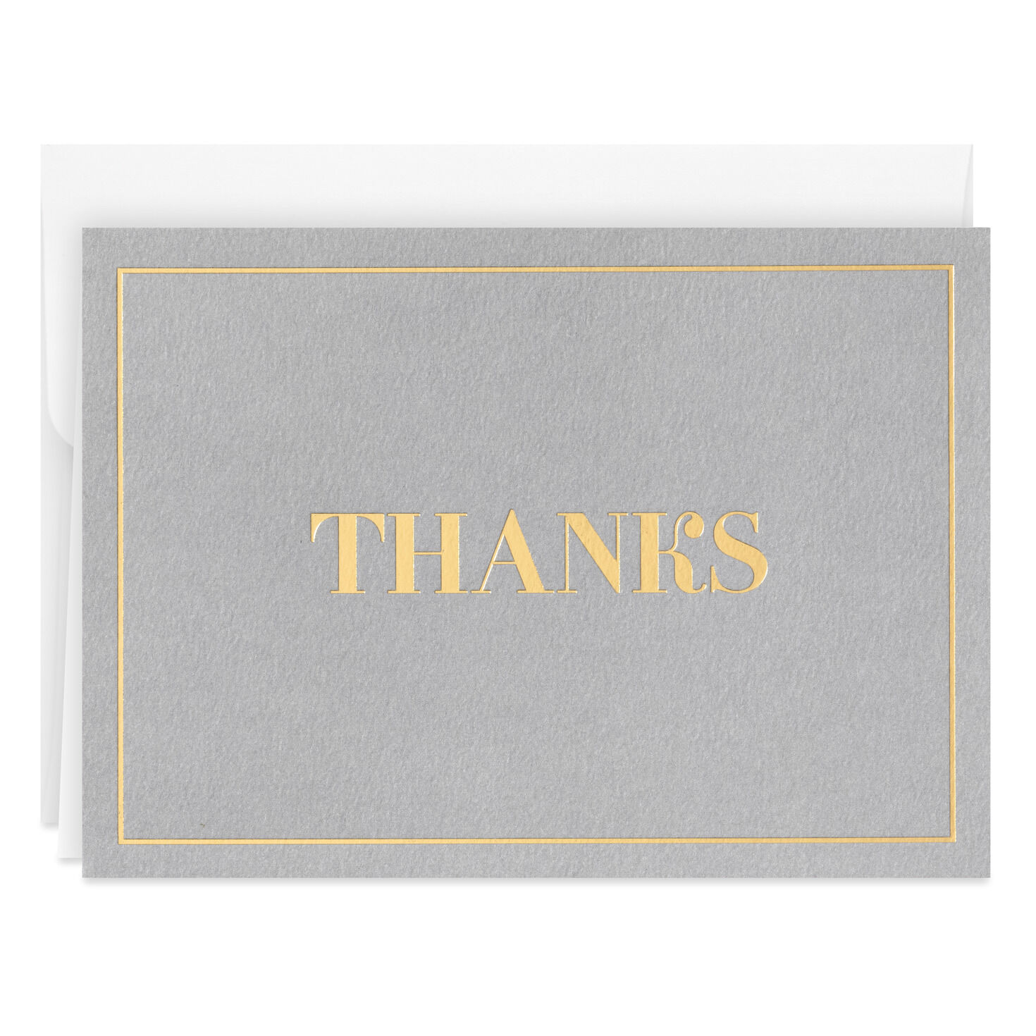 Gray With Gold Border Boxed Blank Thank-You Notes, Pack of 10 for only USD 9.99 | Hallmark