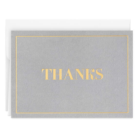Gray With Gold Border Boxed Blank Thank-You Notes, Pack of 10, , large image number 2
