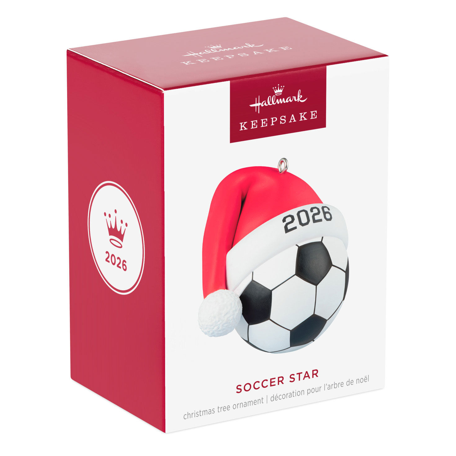 Soccer Ball With Santa Hat 2026 Keepsake Ornament Package Front image number 7