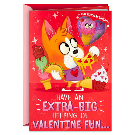 Smiles, Love and Fun Valentine's Day Card With Stickers, , large image number 1