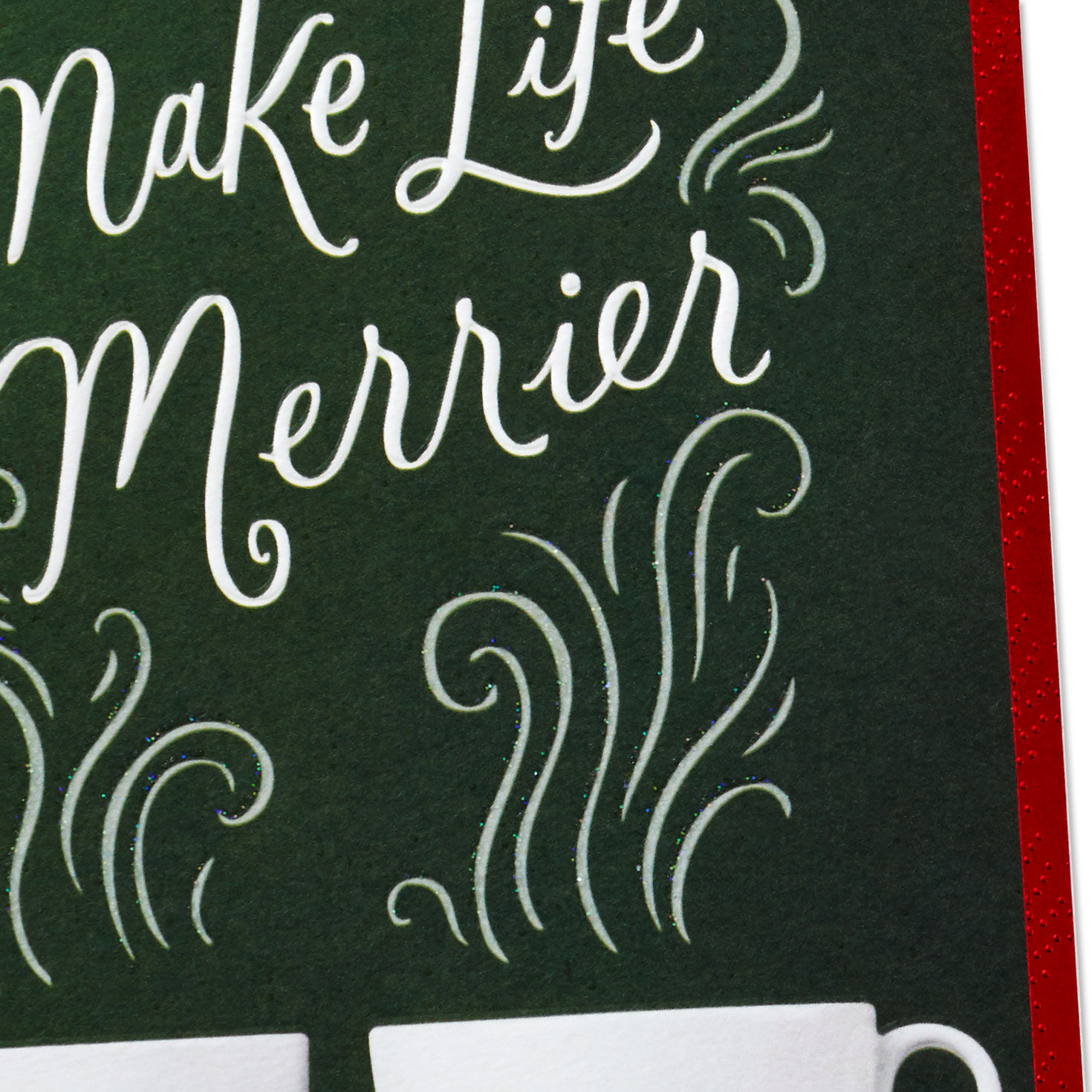 Two Coffee Cups Christmas Card for Friend Card Front Detail image number 4
