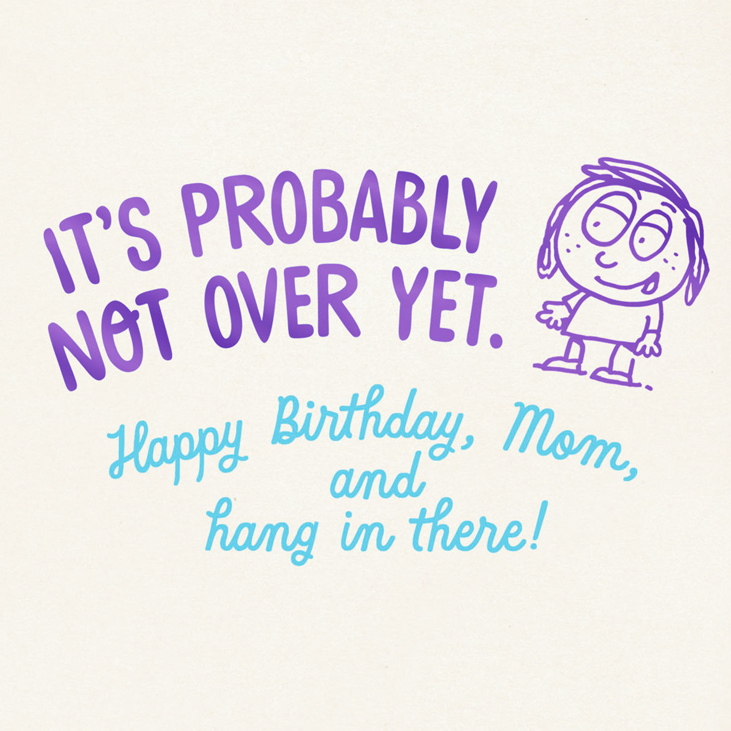 Kid Cartoon Drawing Funny Birthday Card for Mom sentiment image number 2