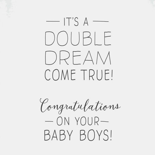 Polar Bear Cubs New Baby Boy Twins Card, 