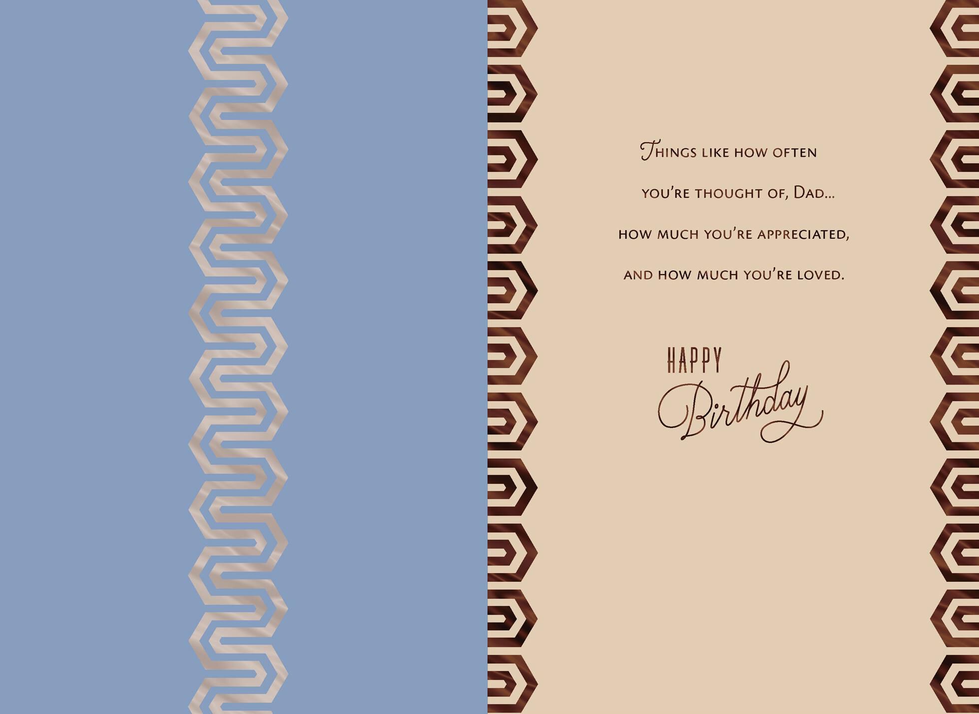You're So Loved and Appreciated Birthday Card for Dad