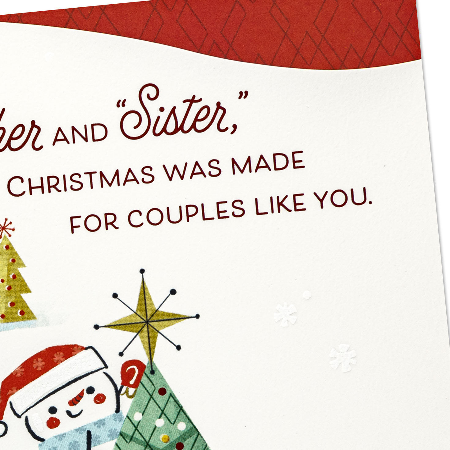 Snowman Couple Christmas Card for Brother and His Wife Card Front Detail image number 5