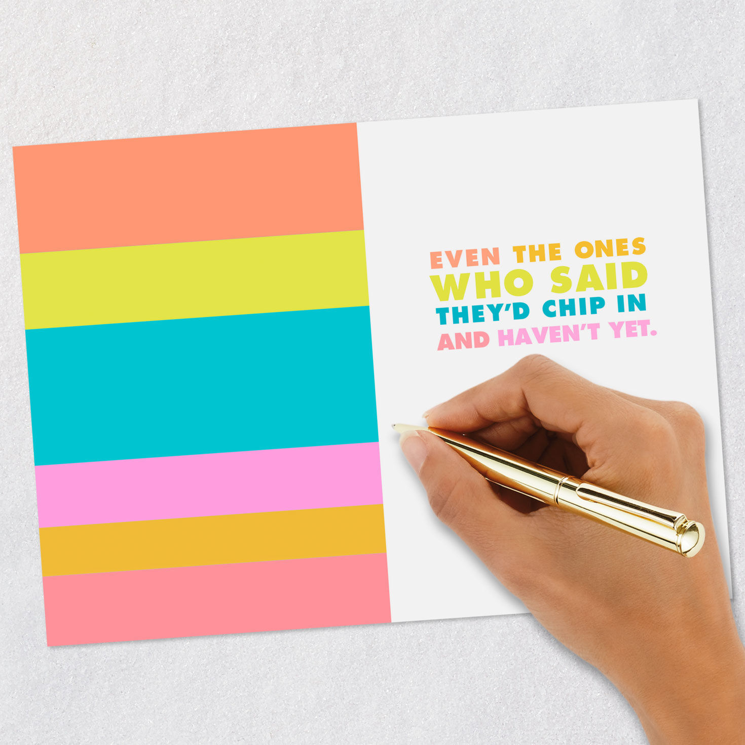 Colorful Lettering Funny Birthday Card From Us Signing card image number 6