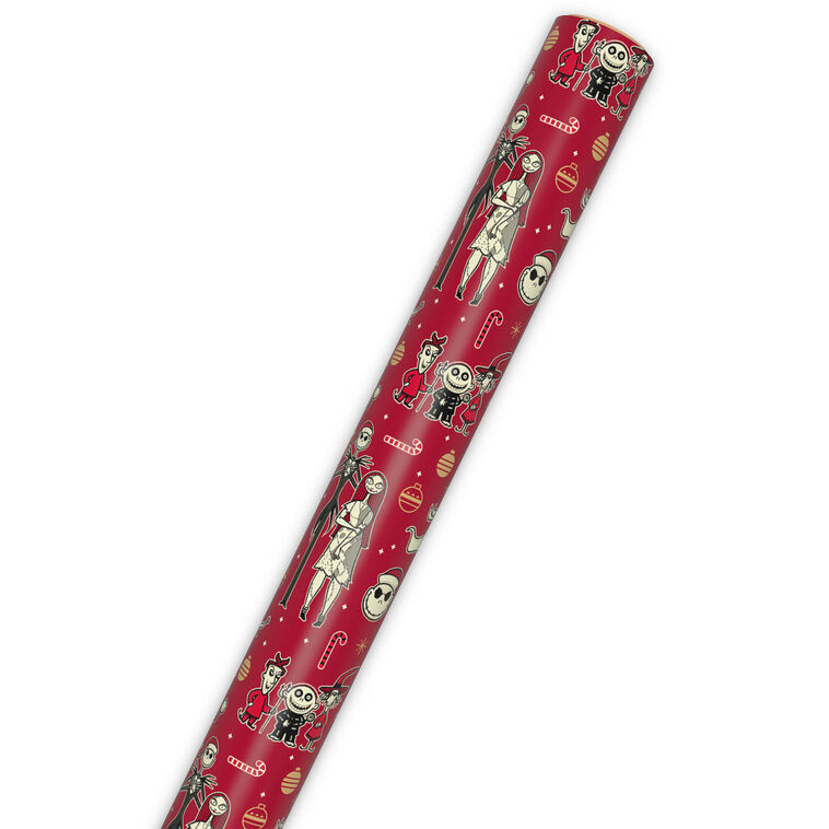 Disney Tim Burton's The Nightmare Before Christmas Characters on Red Wrapping Paper Roll, 25 sq. ft., , large image number 6