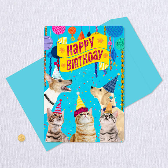 16" Party Cats and Dogs Jumbo Birthday Card From All, , large image number 5