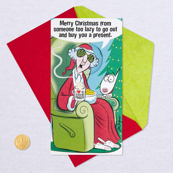 Maxine™ Too Lazy Funny Pop-Up Money Holder Christmas Card, , large image number 5
