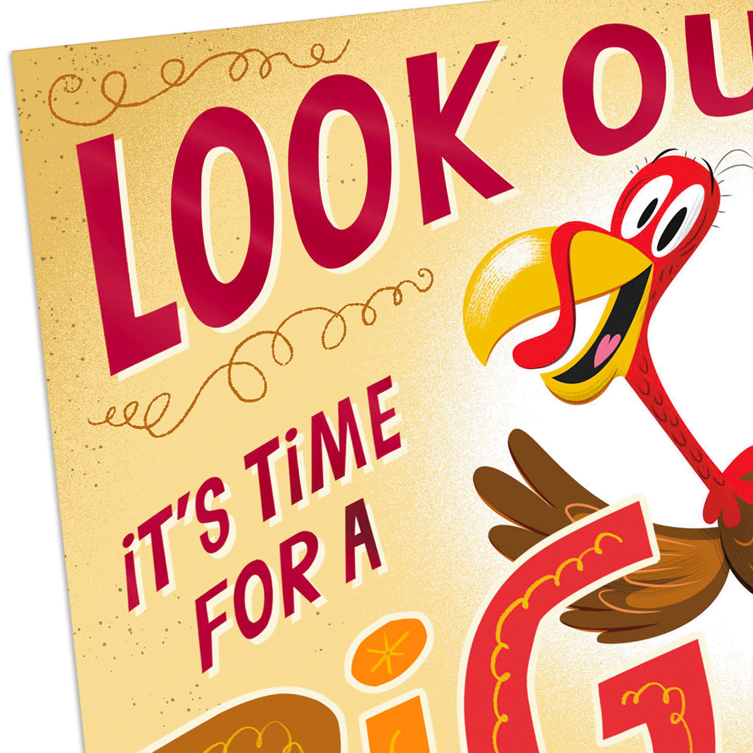 Cartoon Turkey Hug Thanksgiving Card Card Front Detail image number 4