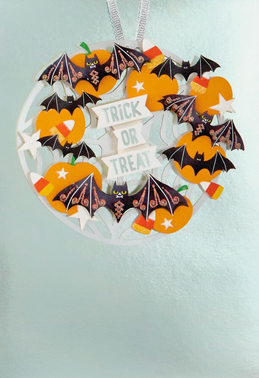 Bats and Pumpkins Halloween Card