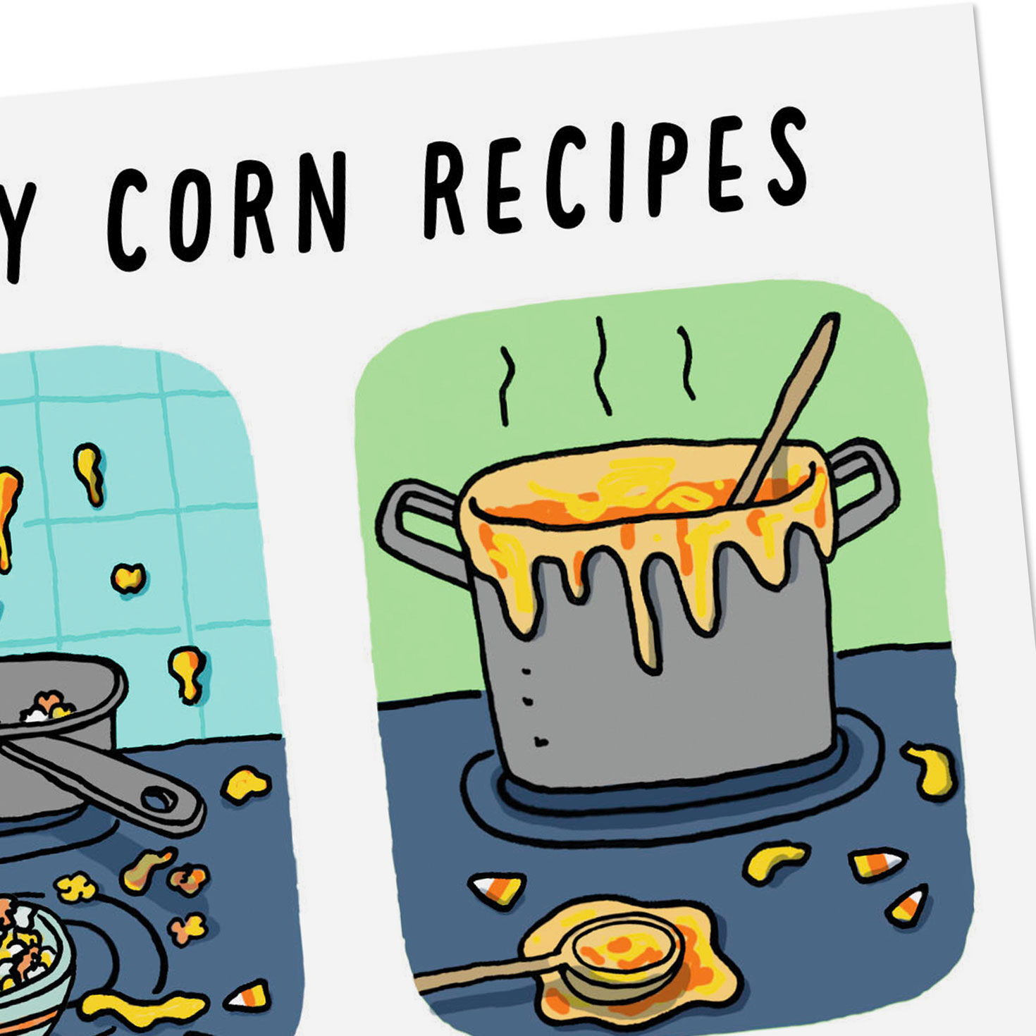 Candy Corn Cooking Funny Halloween Card Card Front Detail image number 4