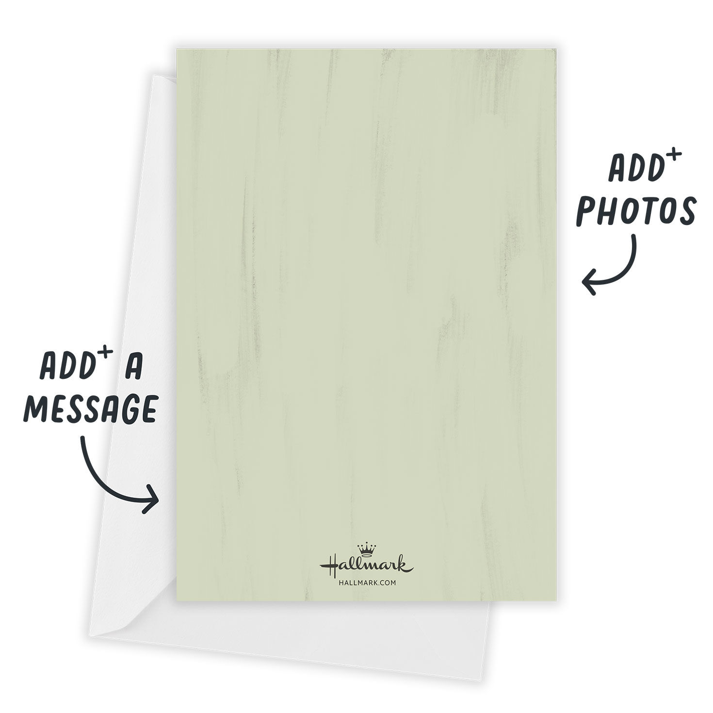 Watercolor Trees Personalized Christmas Photo Card Open Card with Envelope indicating personalization image number 3