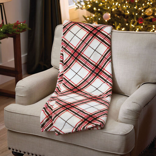 Holiday Plaid Throw Blanket, 50x60, 