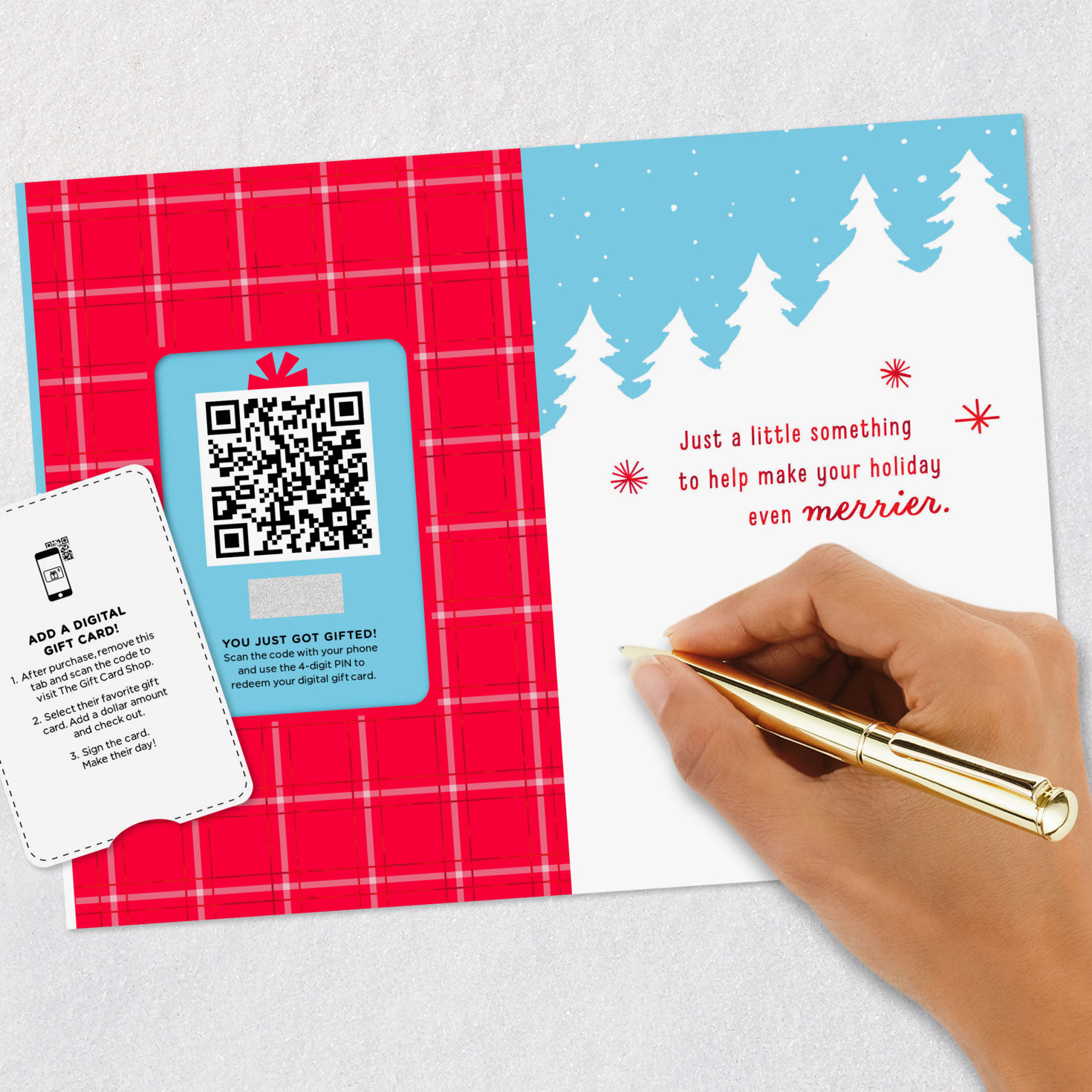 Vintage Red Truck Gift Card Greeting Christmas Card signing card image number 9