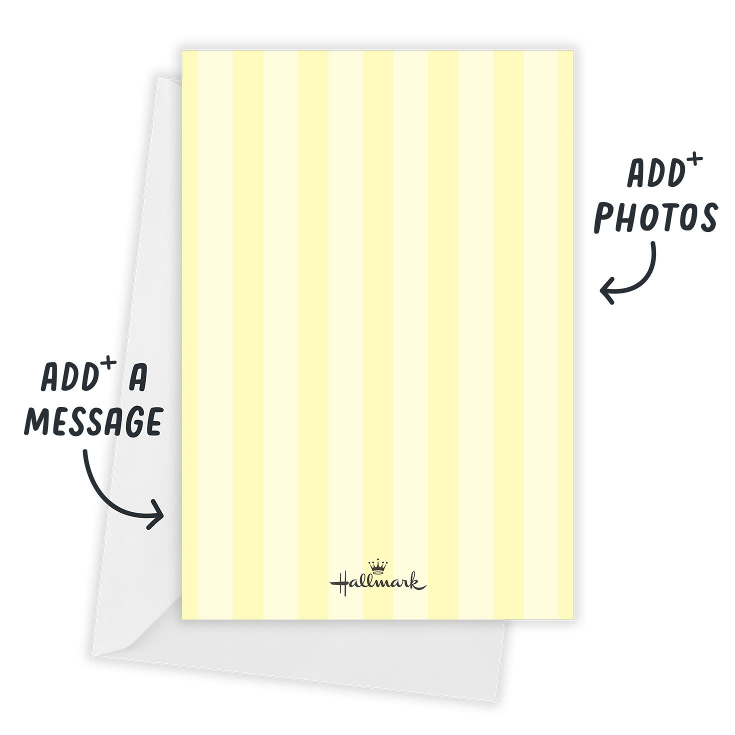 Lemons Yellow Stripes Personalized Shower Invitation Card Back with envelope  indicating personalization image number 3
