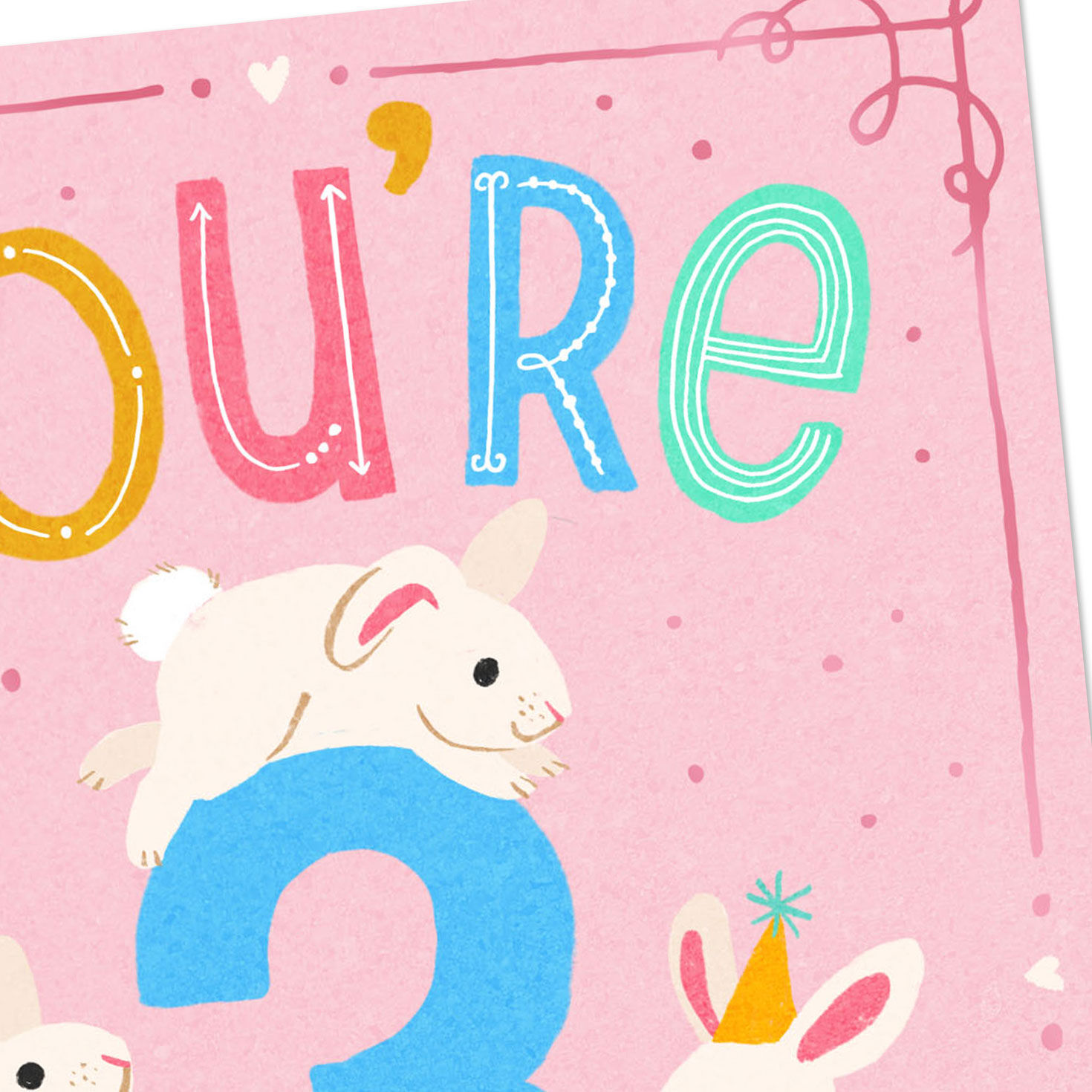 Three White Rabbits 3rd Birthday Card for Girls Card Front Detail image number 4