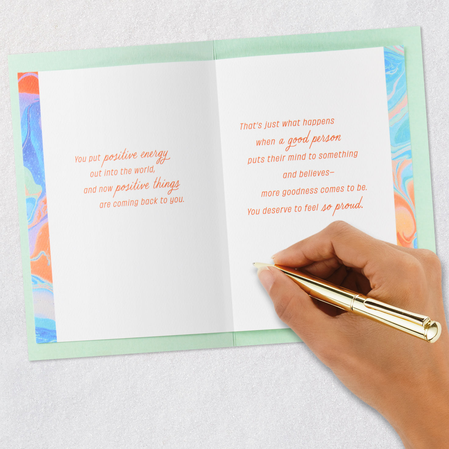 Colorful Marble Pattern Congratulations Card Signing card image number 7