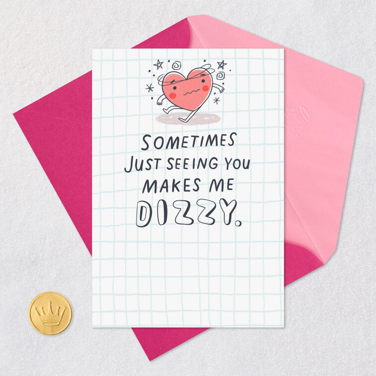 Dizzy Heart Adult Humor Love Card Card Front with Envelope and Gold Seal image number 5