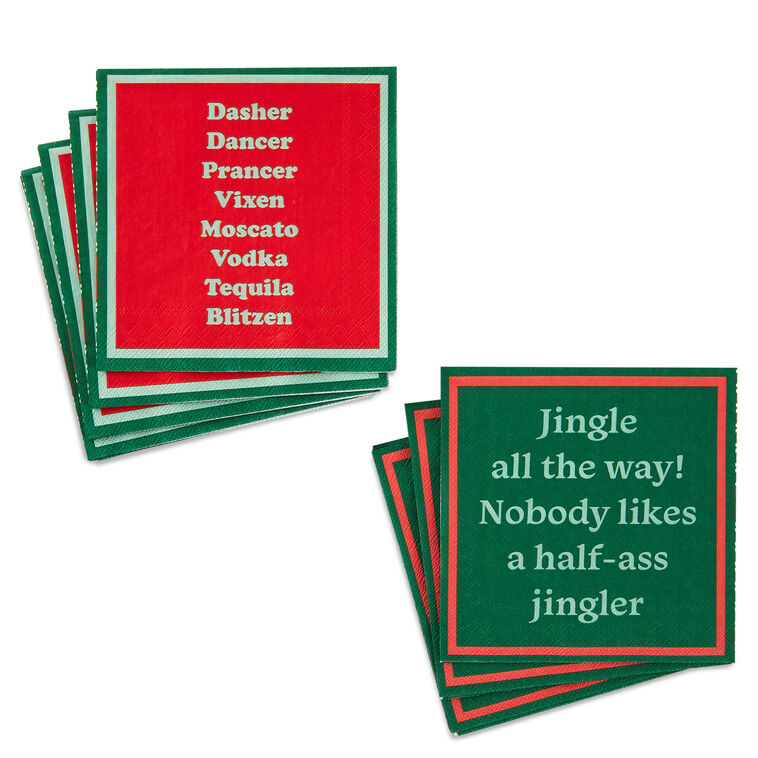 Drinks on Me Blitzen Holiday Party Napkins, Pack of 20
