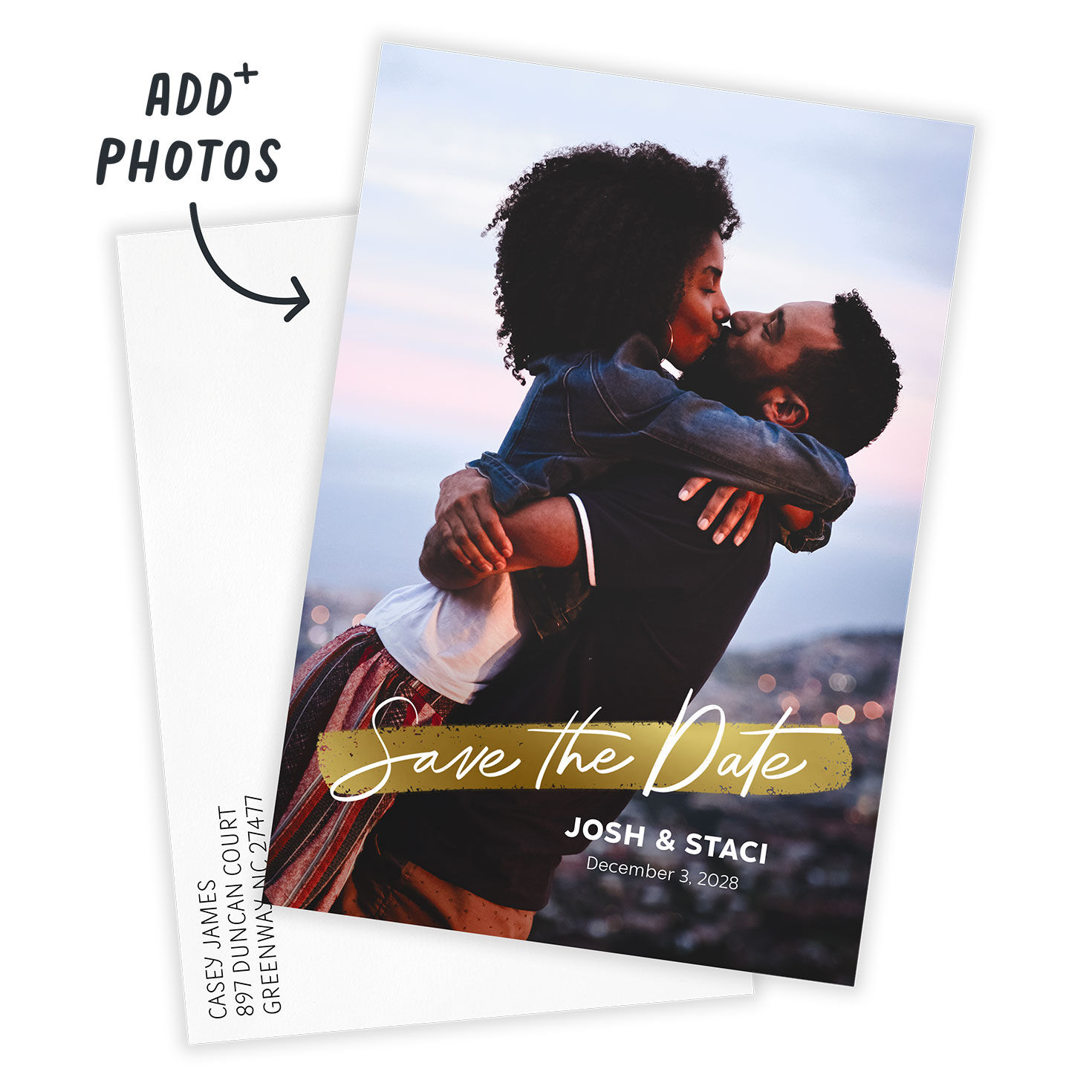 Gold Brushstroke Save the Date, , large image number 2