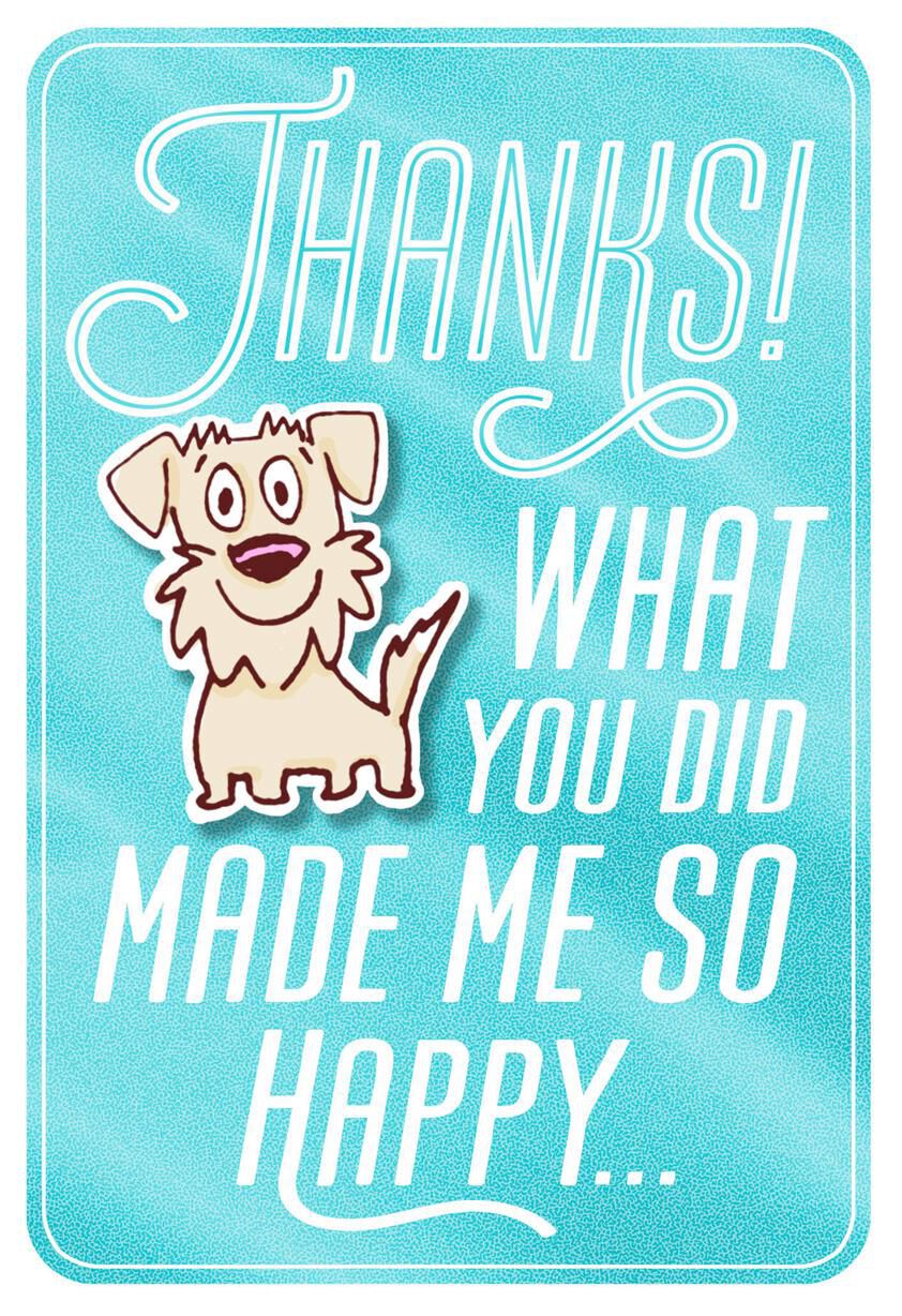 Happy, Happy Dog Thank You Card