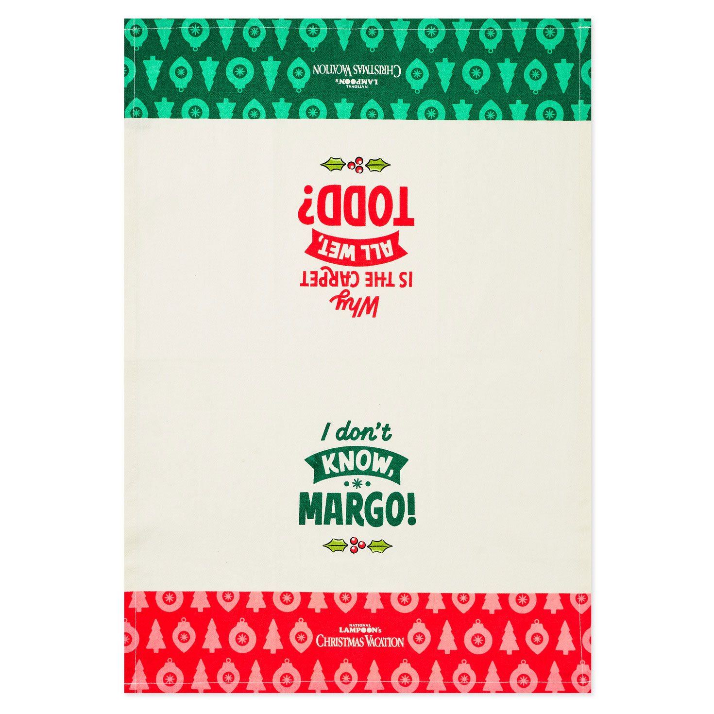 Christmas Vacation Margo and Todd Quotes Tea Towel front flat image number 3