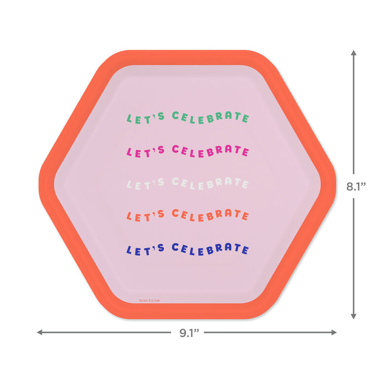 "Let's Celebrate" Dessert Plates, Pack of 8, , large image number 3