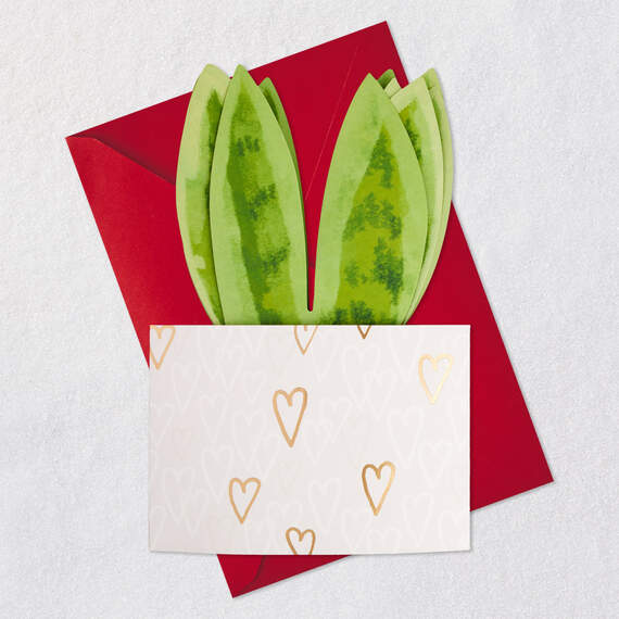Happy Heart Day Snake Plant 3D Pop-Up Valentine's Day Card, , large image number 7