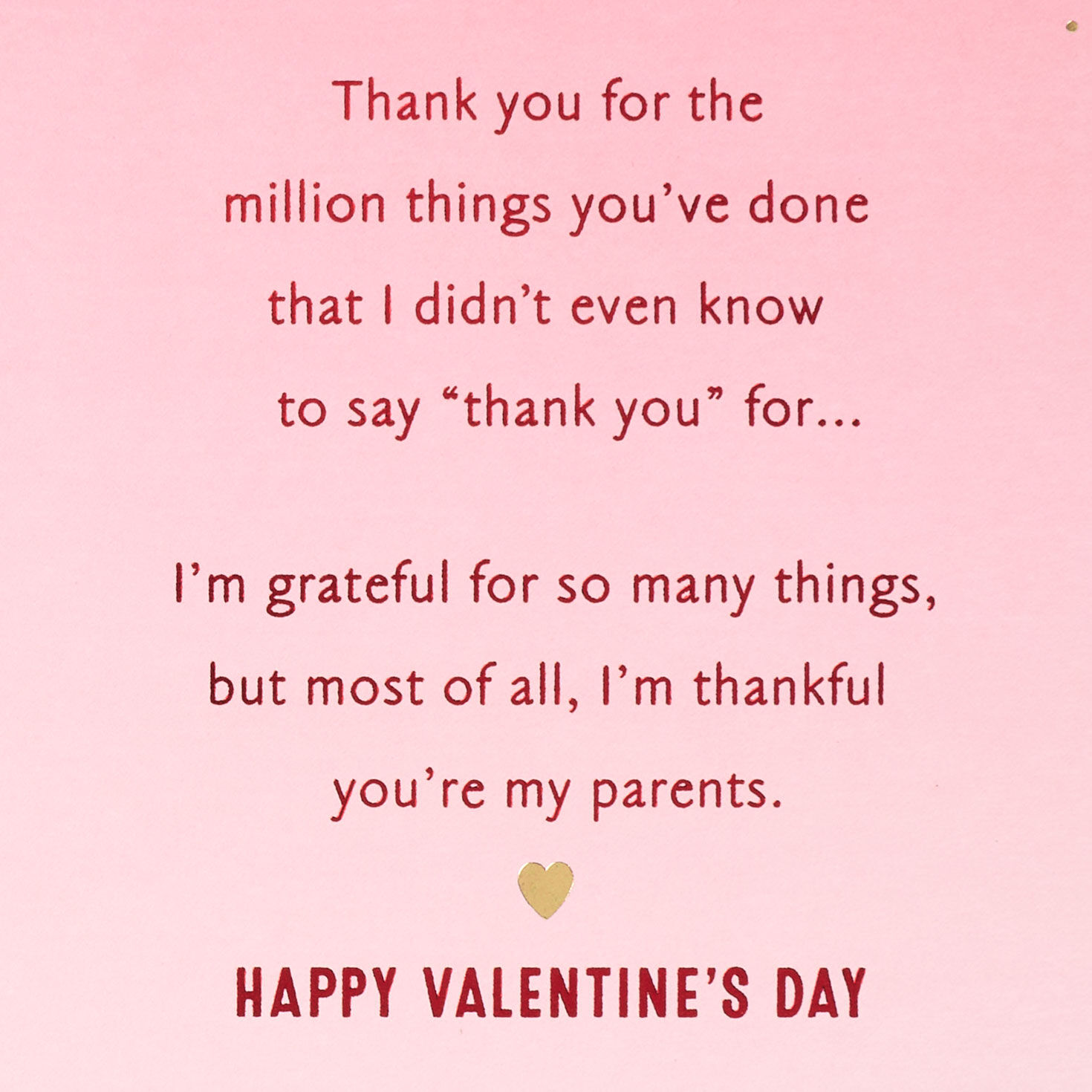 Red, Pink and Gold Heart Mom and Dad Valentine's Day Card Sentiment image number 3