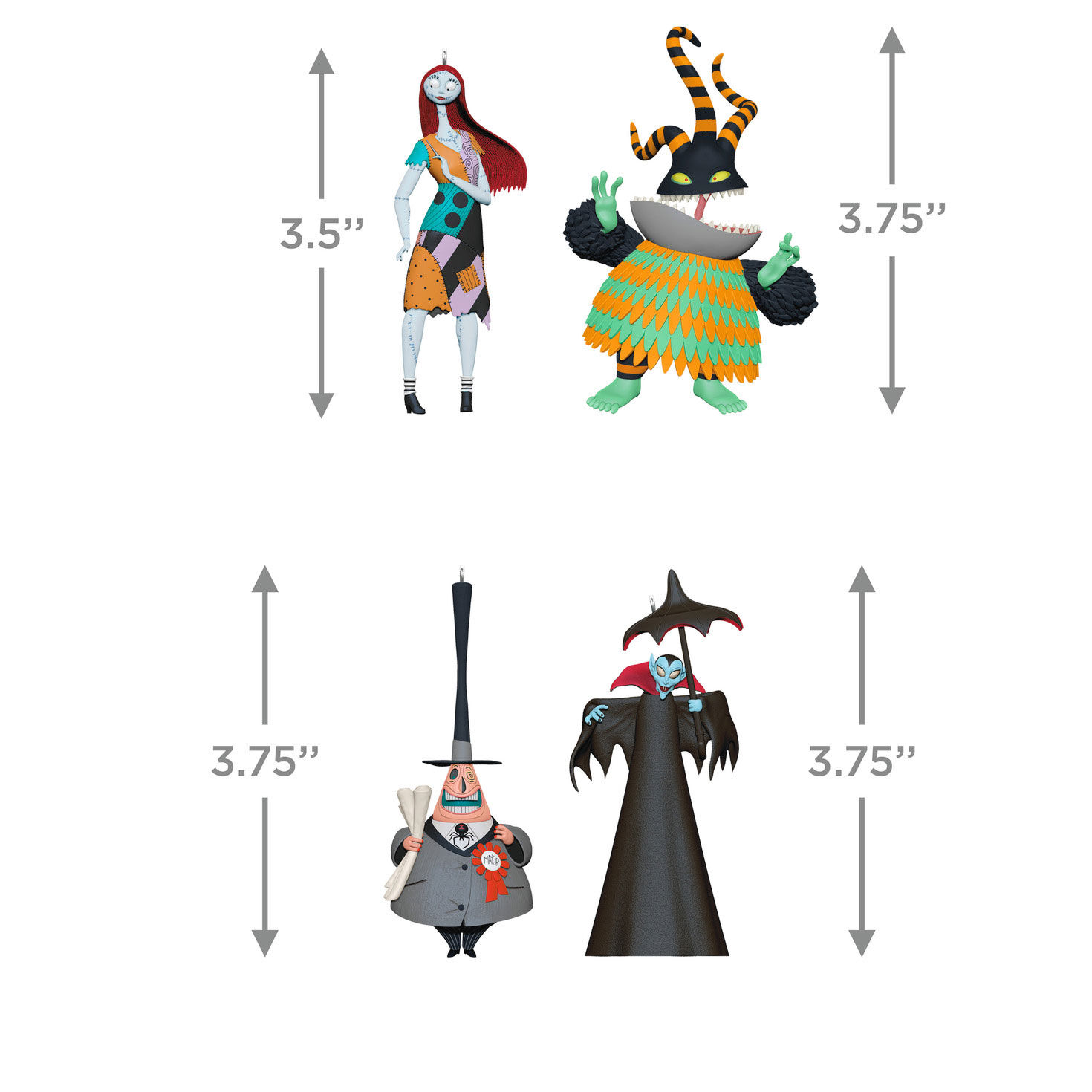 Nightmare Before Christmas Keepsake Ornaments Set measurement image number 2