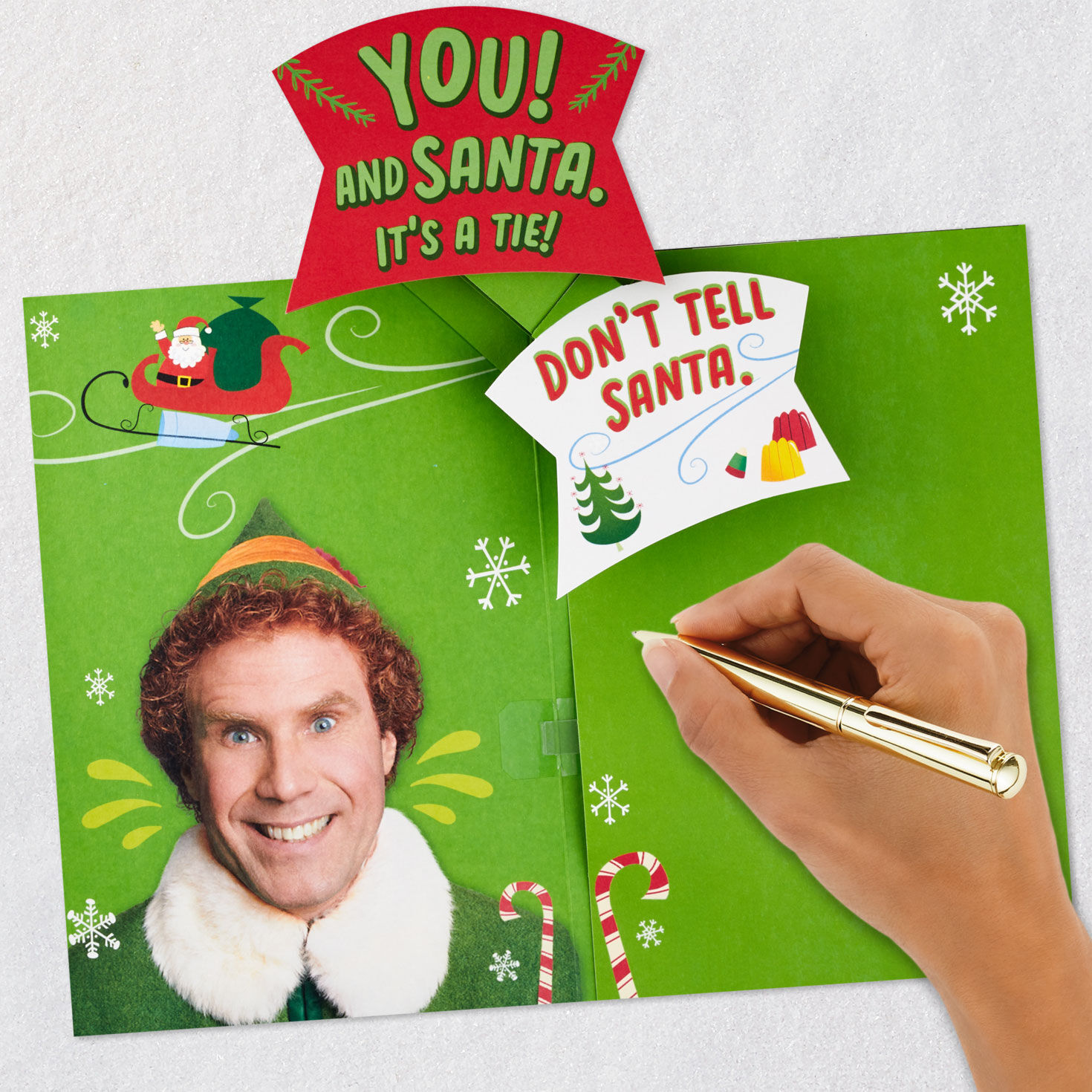 Buddy the Elf Musical Pop-Up Christmas Card for Kids Signing card image number 6