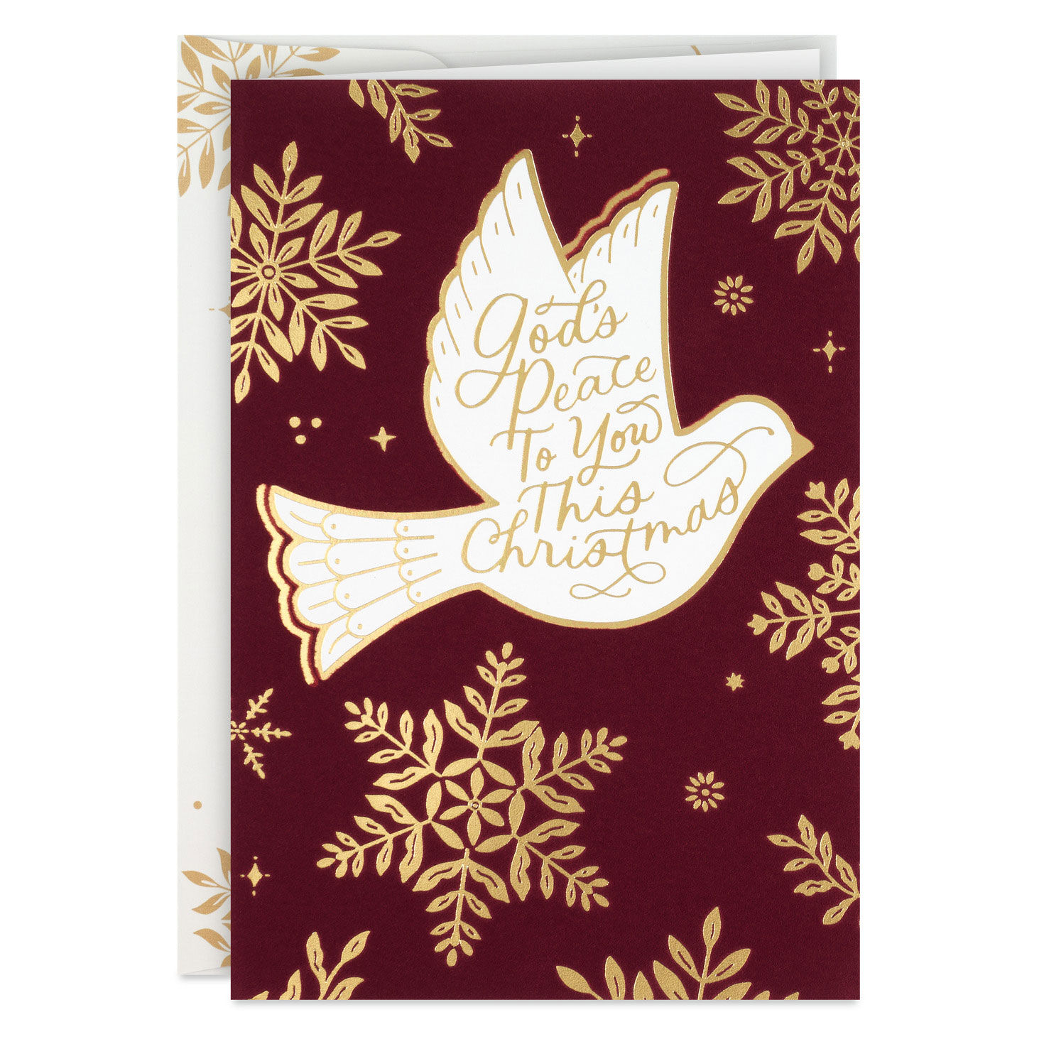 Dove of Peace on Burgundy Religious Boxed Christmas Cards, Pack of 16 for only USD 15.49 | Hallmark