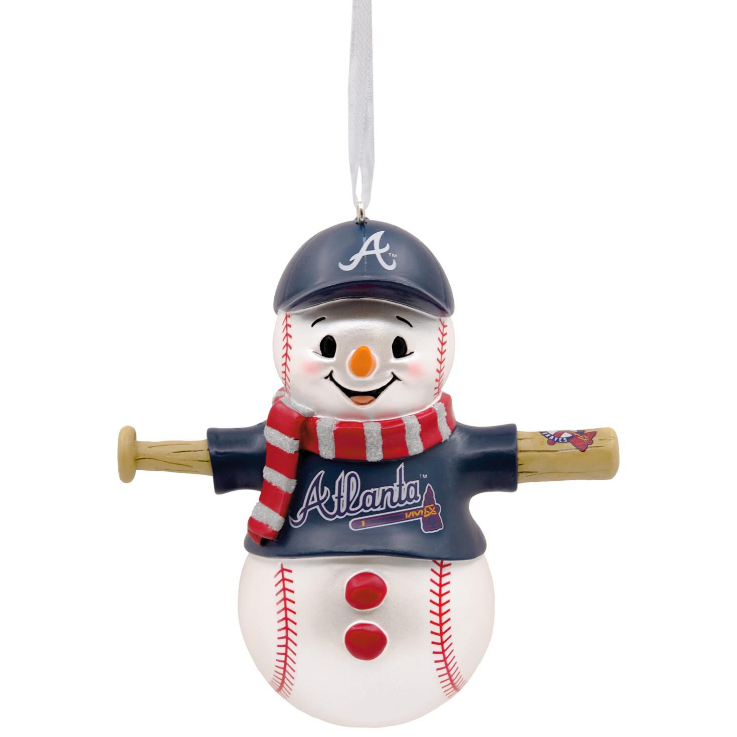mlb atlanta braves baseball snowman hallmark ornament gift atlanta braves christmas ornament