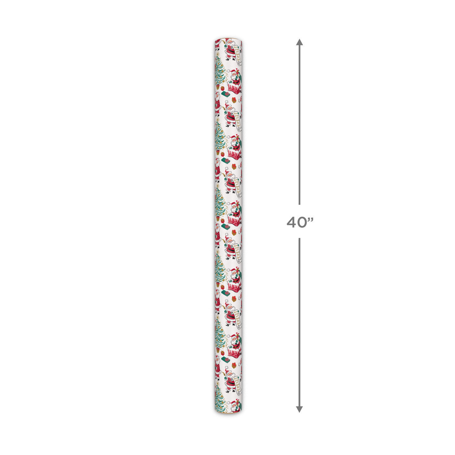 Santa's To-Dos on White Jumbo Christmas Gift Wrap Measurement image number 5