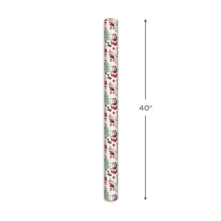 Santa's To-Dos on White Jumbo Christmas Gift Wrap Measurement image number 5