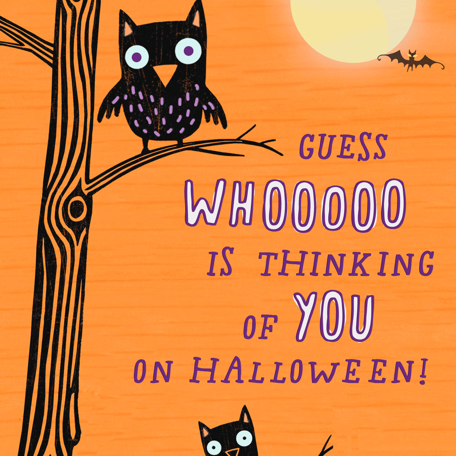 Owls Thinking of You Halloween Card Card Front Detail image number 4
