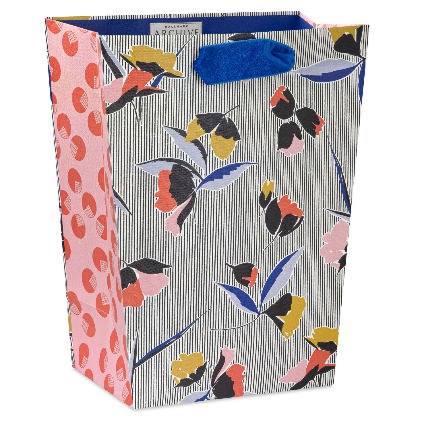 9.6" Vintage Floral on Stripes Medium Gift Bag for only USD 3.99 | Hallmark