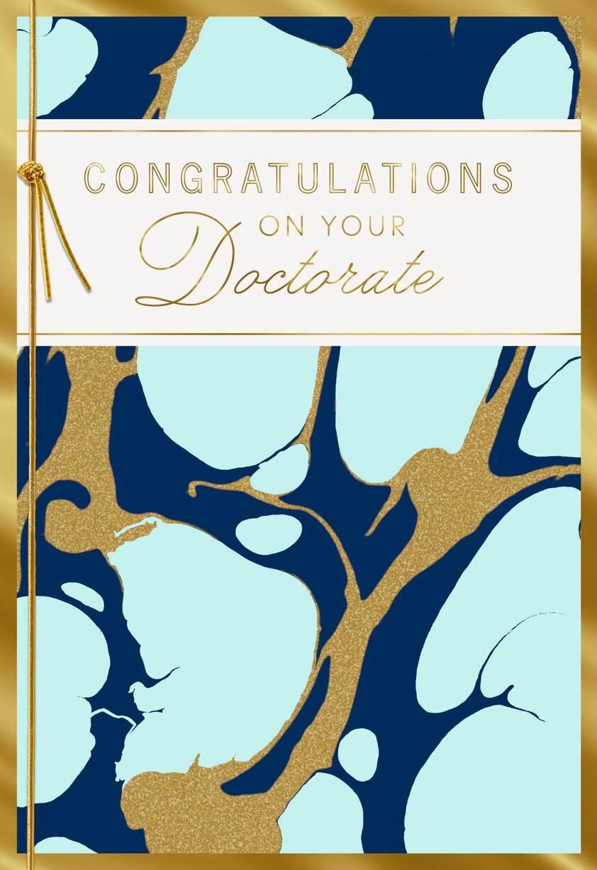 Marble Design Doctorate Graduation Card