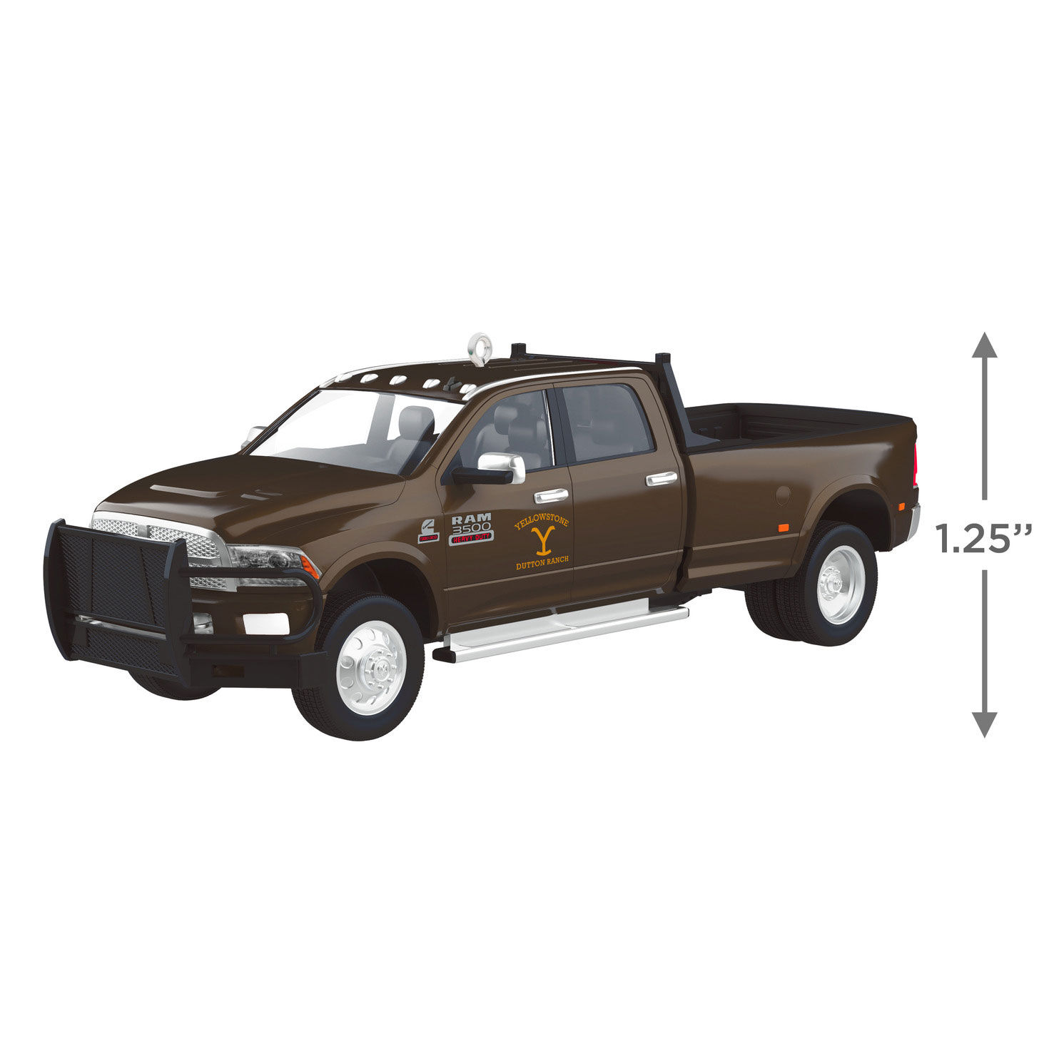 Yellowstone Brown Pickup Truck Keepsake Ornament measurement image number 3