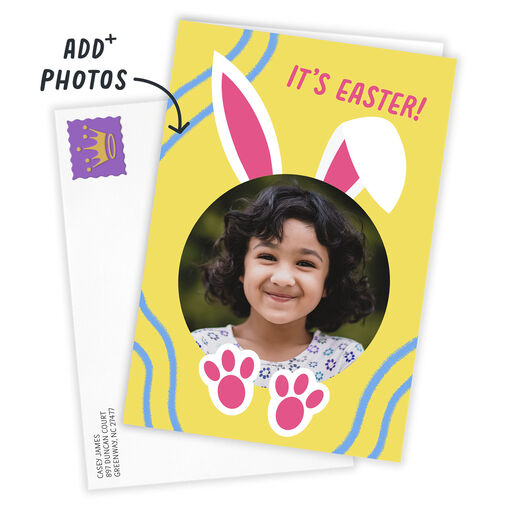 Bunny Business Folded Easter Photo Card, 