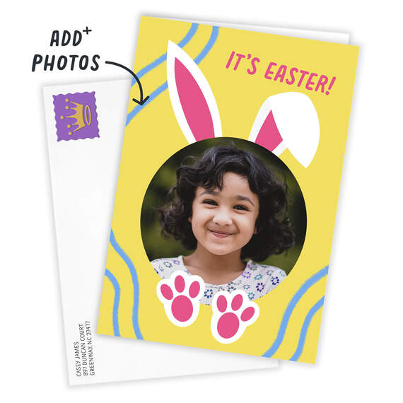 Bunny Business Folded Easter Photo Card, , large image number 2