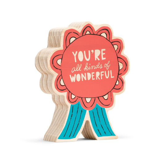 You're All Kinds of Wonderful Wood Quote Sign, 5.25x6.5, 