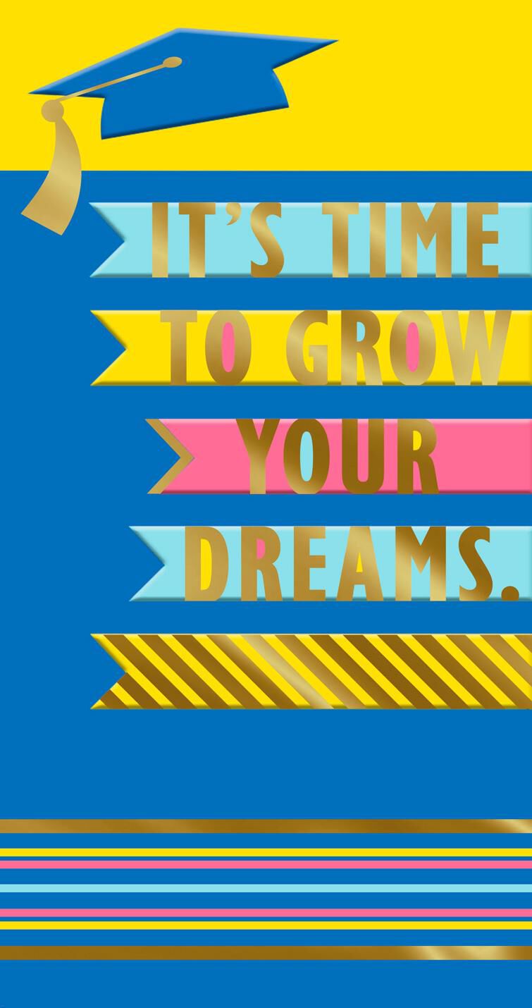 Grow Your Dreams Money Holder Graduation Card