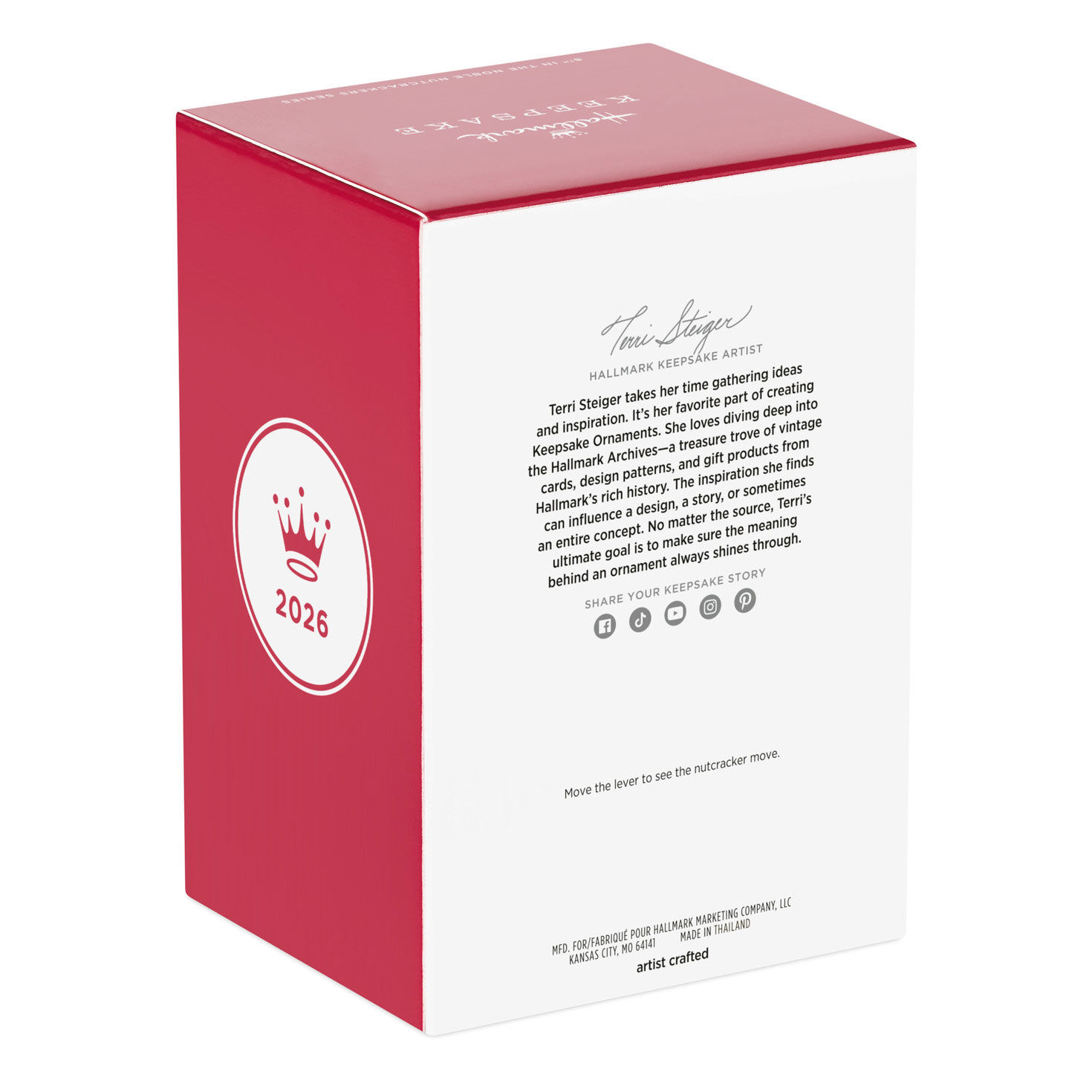 Gnome With Mushroom Nutcracker Keepsake Ornament Package Back image number 8