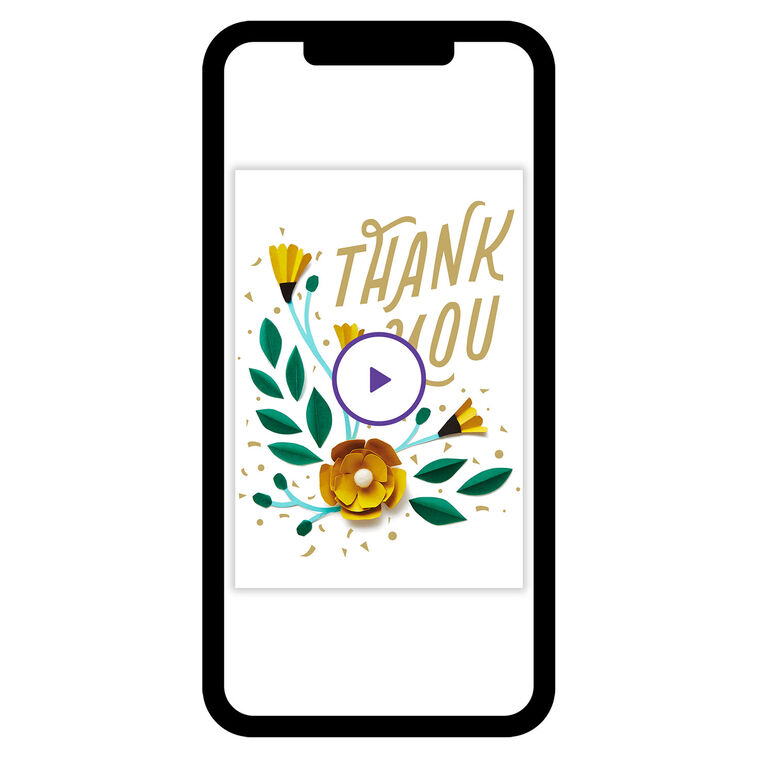Yellow Flowers Blank Thank-You eCard