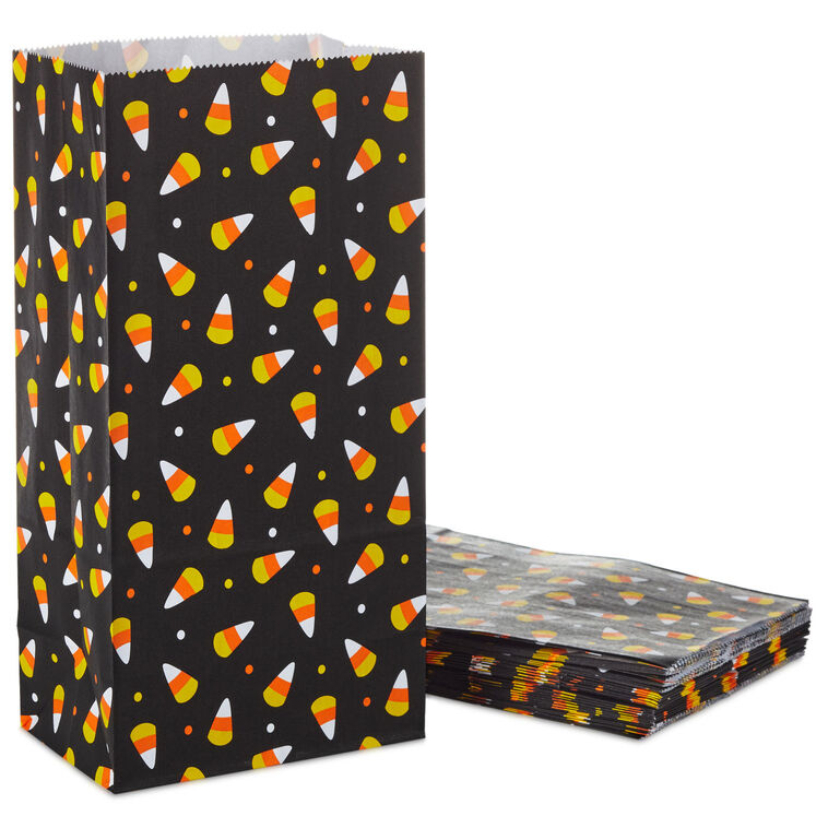 Candy Corn Halloween Paper Goodie Bags, Pack of 30