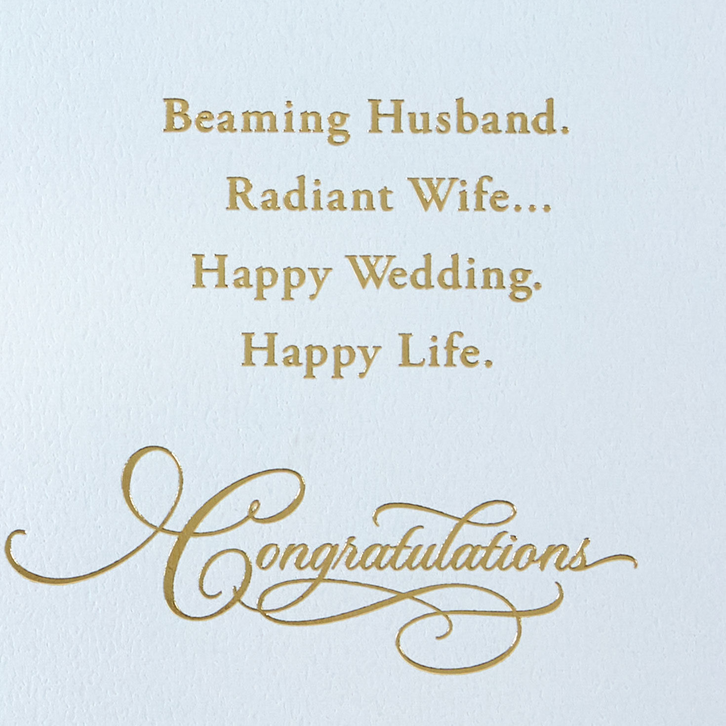 Mr. & Mrs. Diamond Script on Black Wedding Card sentiment image number 3