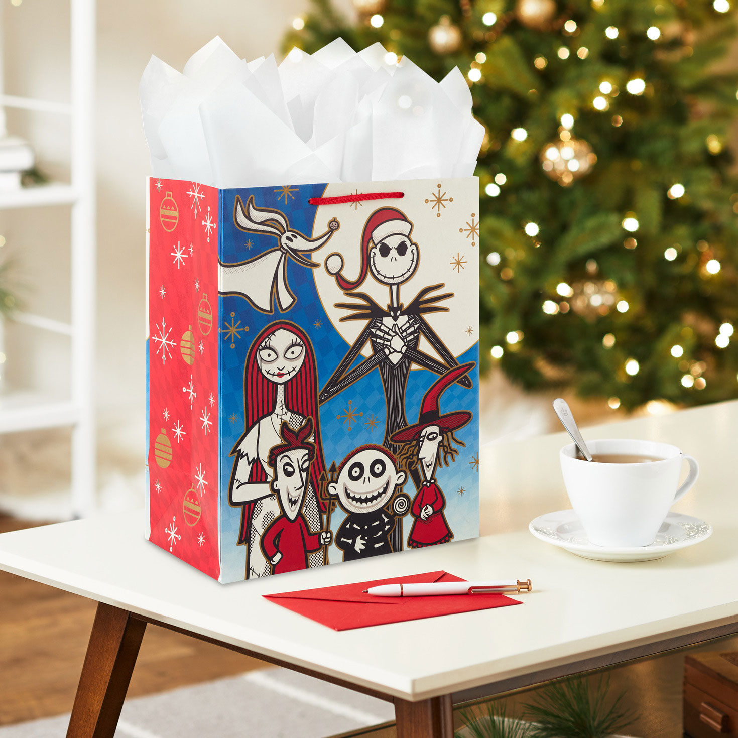 13 Disney Tim Burton s The Nightmare Before Christmas Characters on Blue Large Gift Bag Gift Bags Hallmark