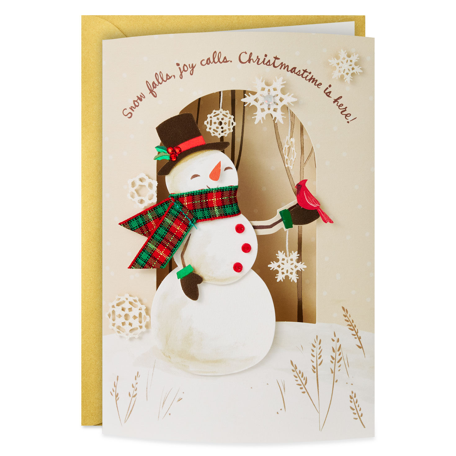 Snow Falls, Joy Calls Religious Christmas Card